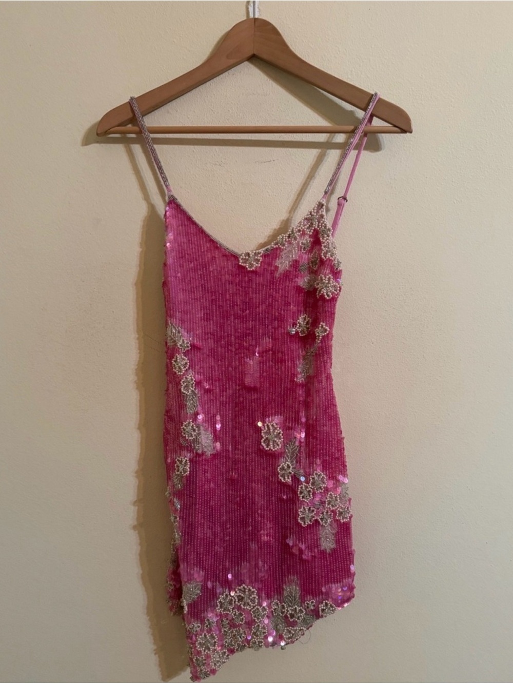 LoveShackFancy Pink Sequin Slip Dress - Picture 2 of 8